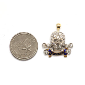 Platinum Diamond Skull "Death or Glory" Pendant