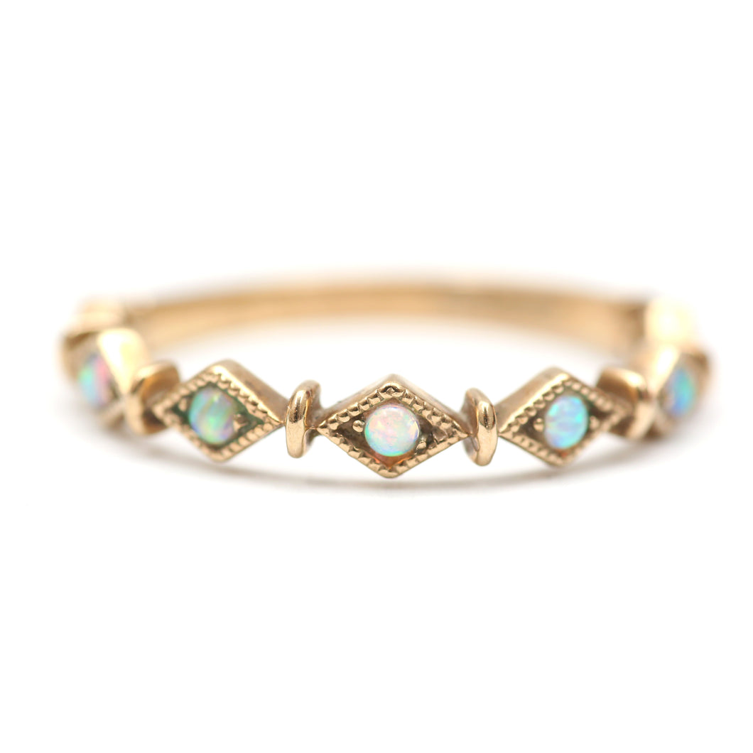 9k Geometric Opal Band