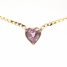 Load image into Gallery viewer, 14k Pink Sapphire Heart Necklace
