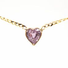 將圖片載入圖庫檢視器 14k Pink Sapphire Heart Necklace
