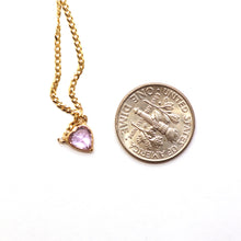 Load image into Gallery viewer, 14k Pink Sapphire Heart Necklace
