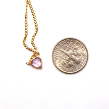 Laden Sie das Bild in den Galerie-Viewer, 14k Pink Sapphire Heart Necklace
