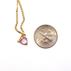 14k Pink Sapphire Heart Necklace