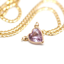 Laden Sie das Bild in den Galerie-Viewer, 14k Pink Sapphire Heart Necklace
