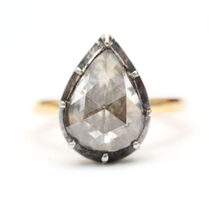 Giant Georgian Rose Cut Diamond Pear Ring