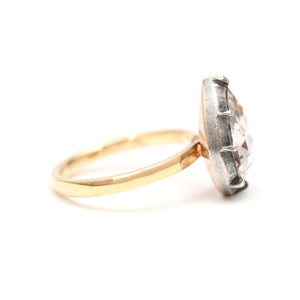 Giant Georgian Rose Cut Diamond Pear Ring
