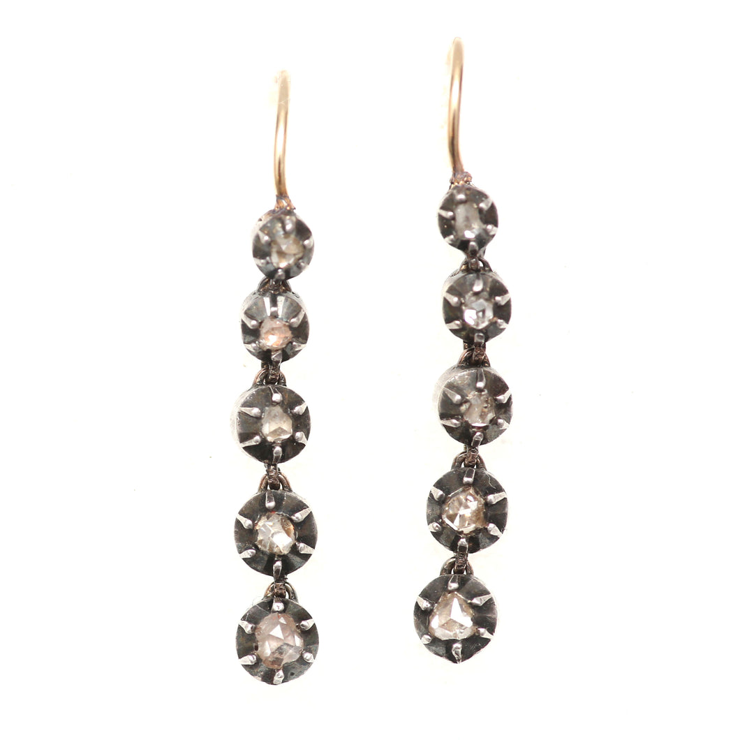 Antique Rose Cut Diamond Earrings