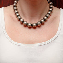 Load image into Gallery viewer, Oversized Sterling Silver Bead Necklace
