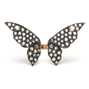Victorian Diamond Butterfly Cuff Ring