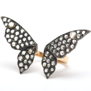 Victorian Diamond Butterfly Cuff Ring