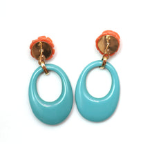Load image into Gallery viewer, 14k Coral Turquoise Earrings
