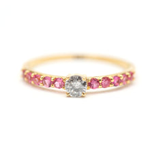 Load image into Gallery viewer, 14k Blue Diamond Ruby Ring
