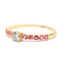 Load image into Gallery viewer, 14k Blue Diamond Ruby Ring
