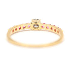 Load image into Gallery viewer, 14k Blue Diamond Ruby Ring
