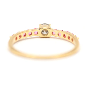 14k Blue Diamond Ruby Ring