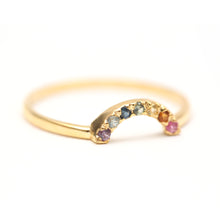 Load image into Gallery viewer, 14k Sapphire Rainbow Ring
