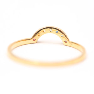 14k Sapphire Rainbow Ring