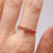 Load image into Gallery viewer, 14k Blue Diamond Ruby Ring

