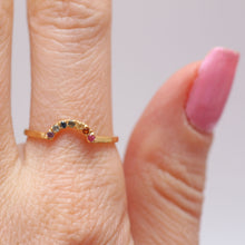 Load image into Gallery viewer, 14k Sapphire Rainbow Ring
