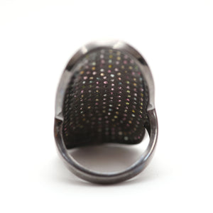 Rainbow Tourmaline Shield Ring