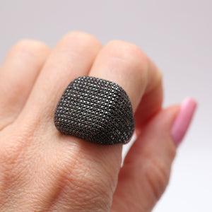 Black Spinel Signet Ring