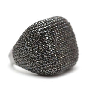 Black Spinel Signet Ring