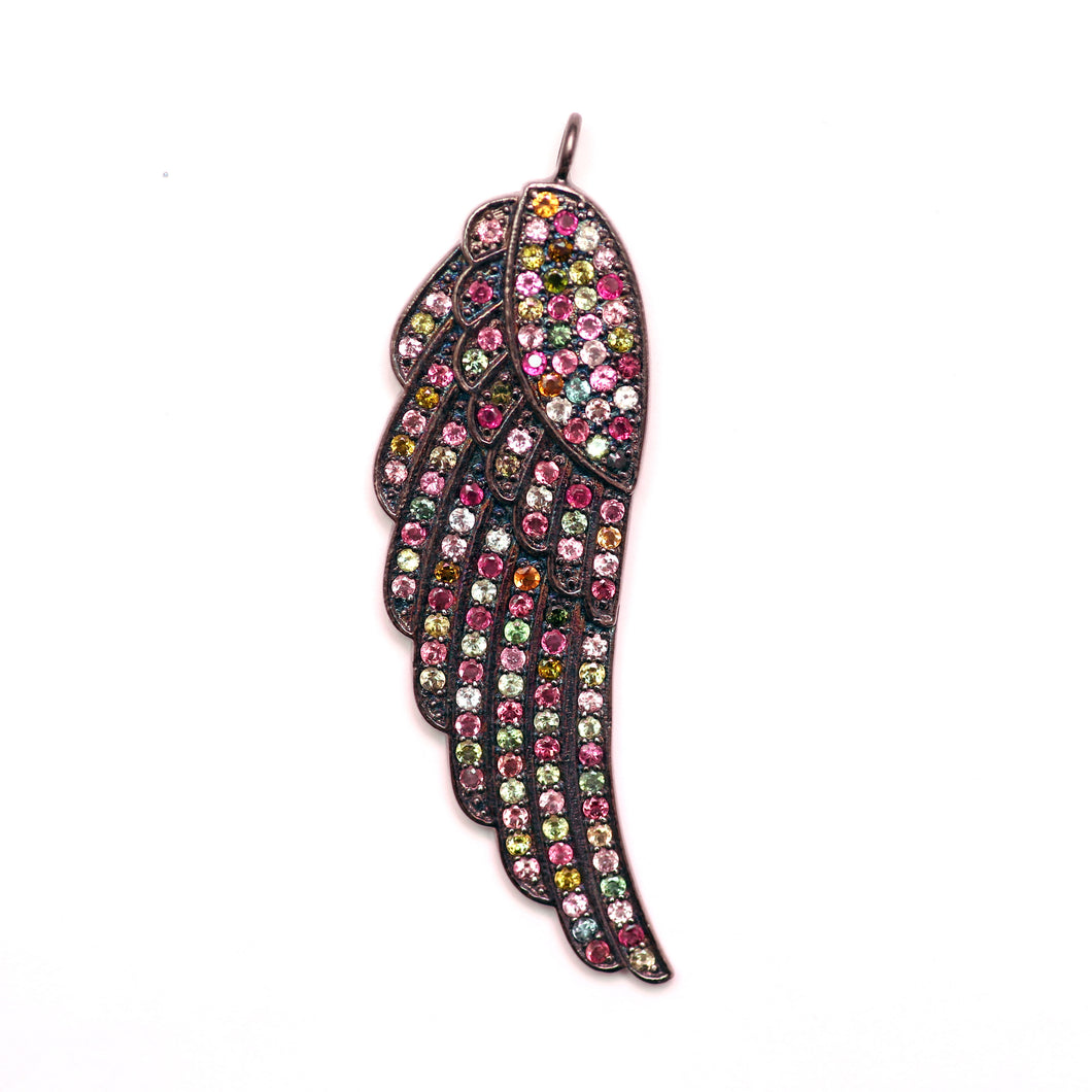 Rainbow Tourmaline Wing Pendant