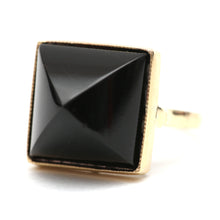 Load image into Gallery viewer, Large 14k Onyx Sugarloaf Ring
