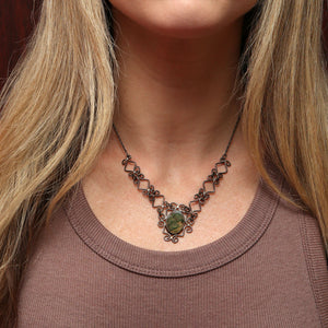 Sterling Moss Agate Necklace