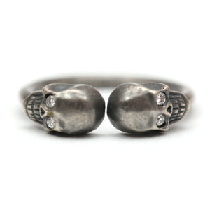 Diamond Skull Cuff Ring