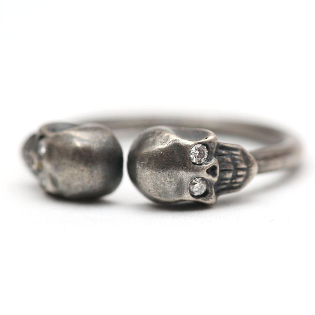 Diamond Skull Cuff Ring