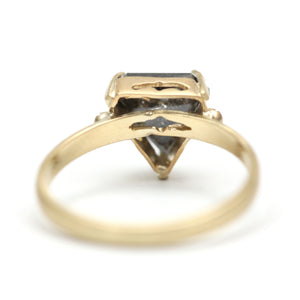 14k Black Diamond Shield Ring