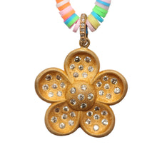 Load image into Gallery viewer, Neon Heishi Diamond Flower Necklace
