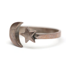 Load image into Gallery viewer, Sterling Moon Star Cuff Ring

