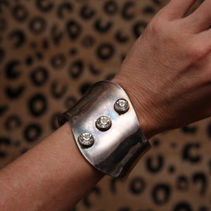 Chunky Sterling Silver Modernist Cuff Bracelet