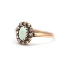 Load image into Gallery viewer, 14k Victorian Diamond Opal Ring
