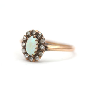 14k Victorian Diamond Opal Ring