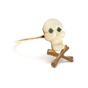 Antique Skully Stick Pin Ring