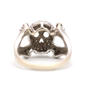 10k Diamond Skull and Crossbones Ring