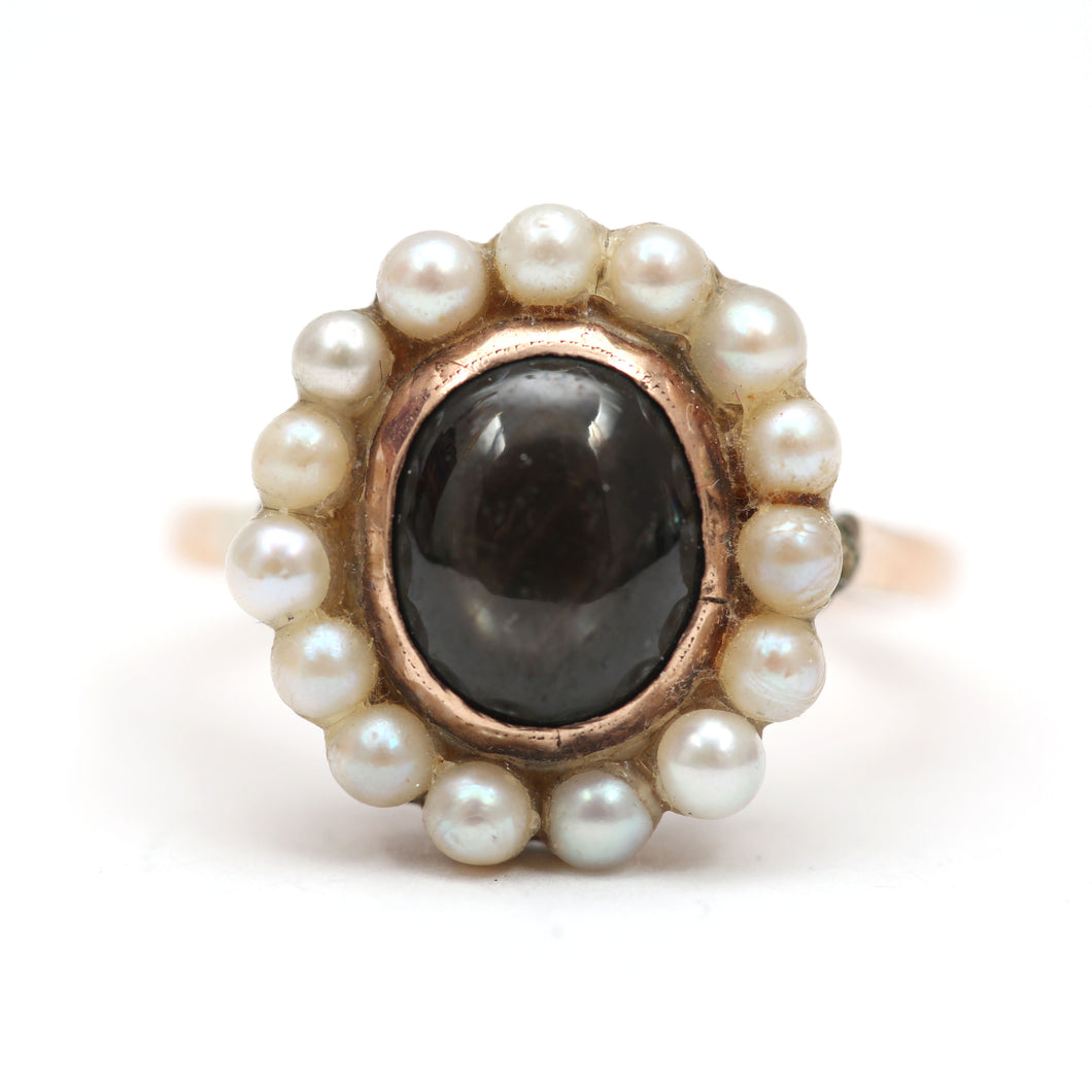 10k Black Star Sapphire Ring