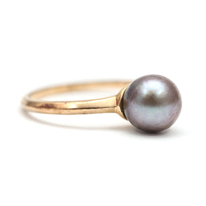 14k Tahitian Pearl Solitaire Ring