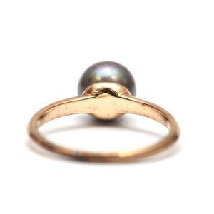 14k Tahitian Pearl Solitaire Ring