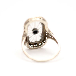14k Art Deco Camphor Glass Ring