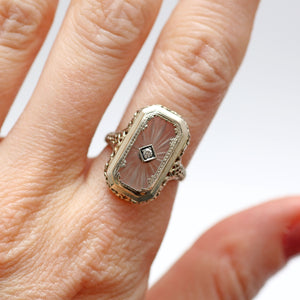 14k Art Deco Camphor Glass Ring