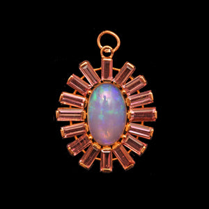 14k Opal Pink Tourmaline Pendant
