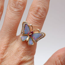Load image into Gallery viewer, 14k Opal Butterfly Ring
