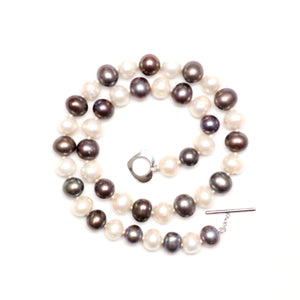 Sterling Contrasting Freshwater Pearl Necklace