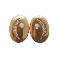 Carica l&#39;immagine nel visualizzatore di Gallery, 14k Victorian Rose Cut Diamond Moon Earrings
