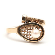 Load image into Gallery viewer, 10k Tennis Racquet Ring
