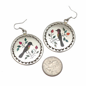 Zuni Sterling inlay Bird Earrings
